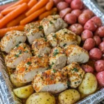 Dîner sur Plaque avec Poulet et Légumes