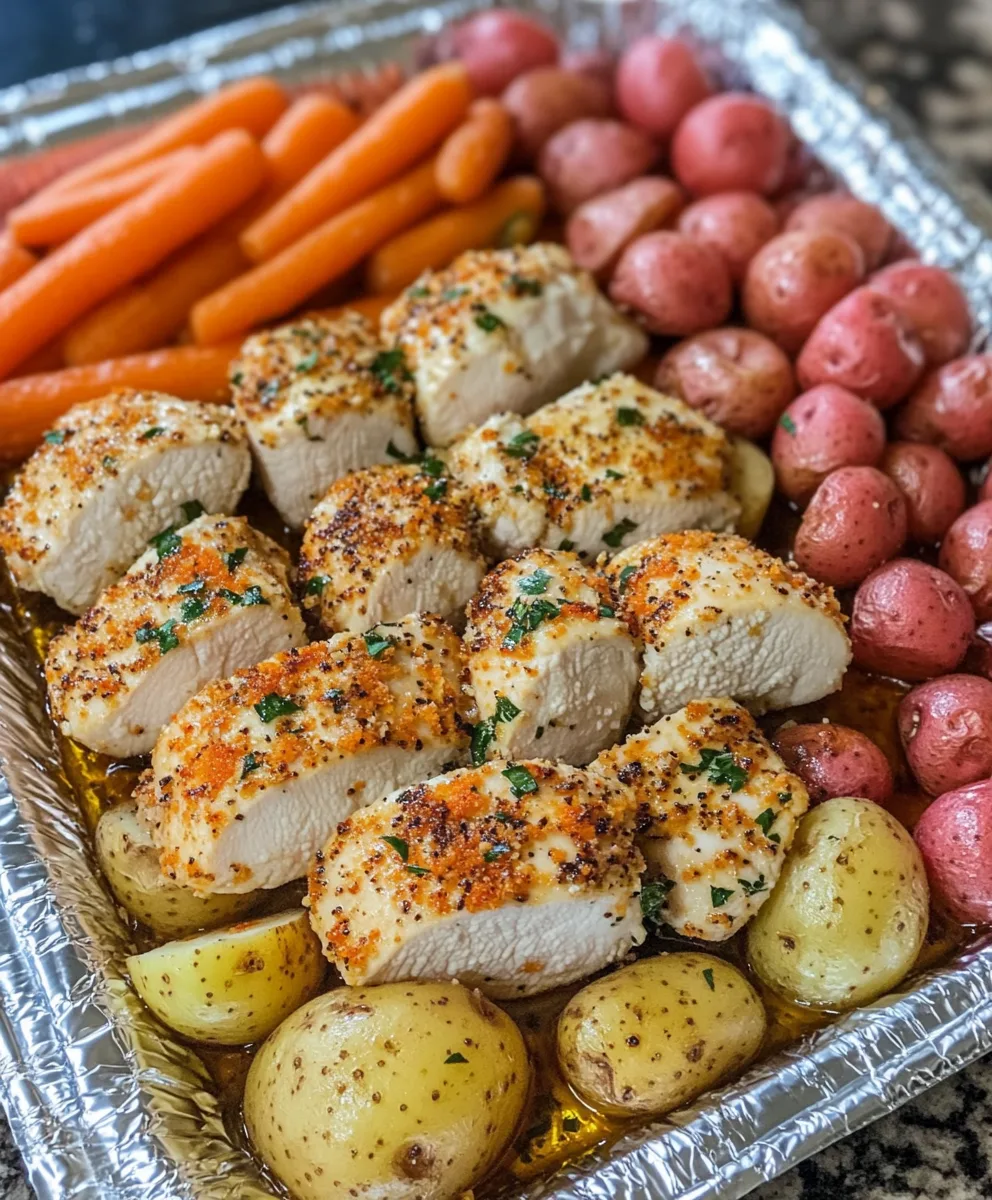 Dîner sur Plaque avec Poulet et Légumes