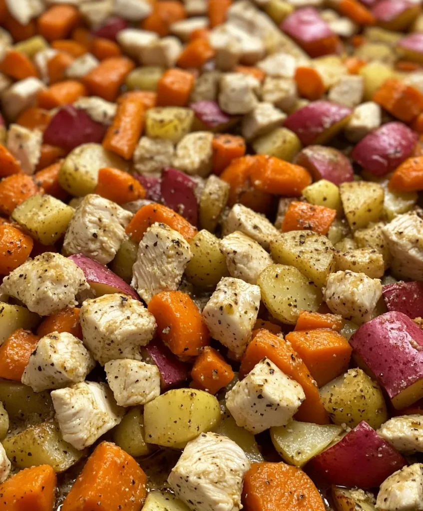 Dîner sur Plaque avec Poulet et Légumes
