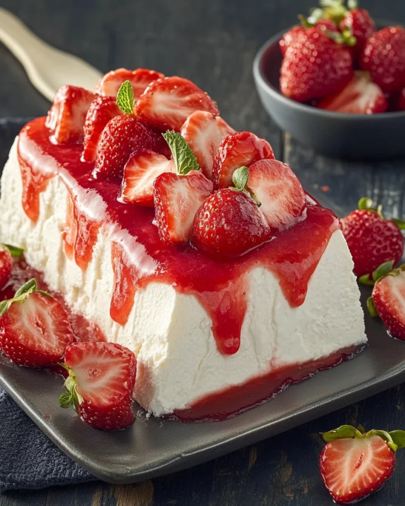 Dessert de Gâteau des Anges aux Fraises