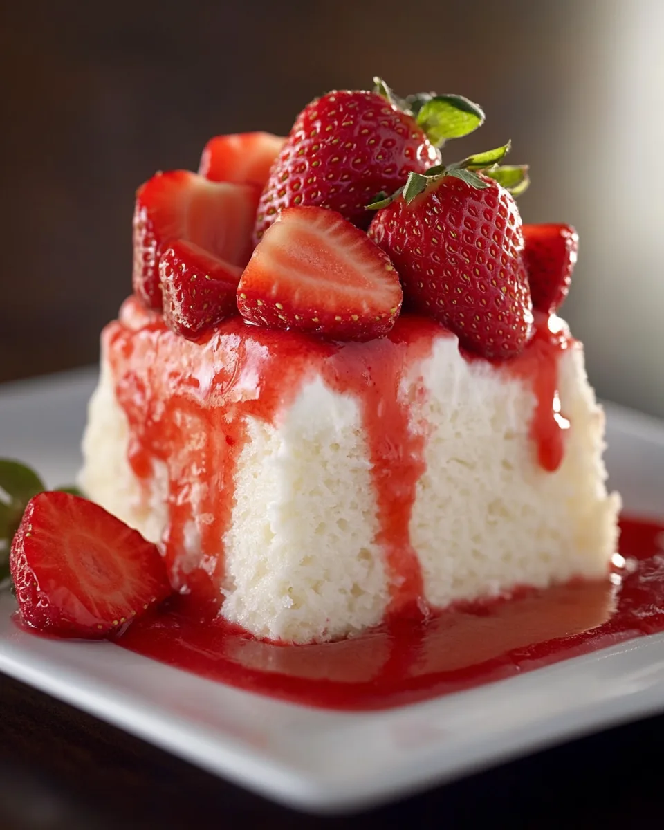 Dessert de Gâteau des Anges aux Fraises