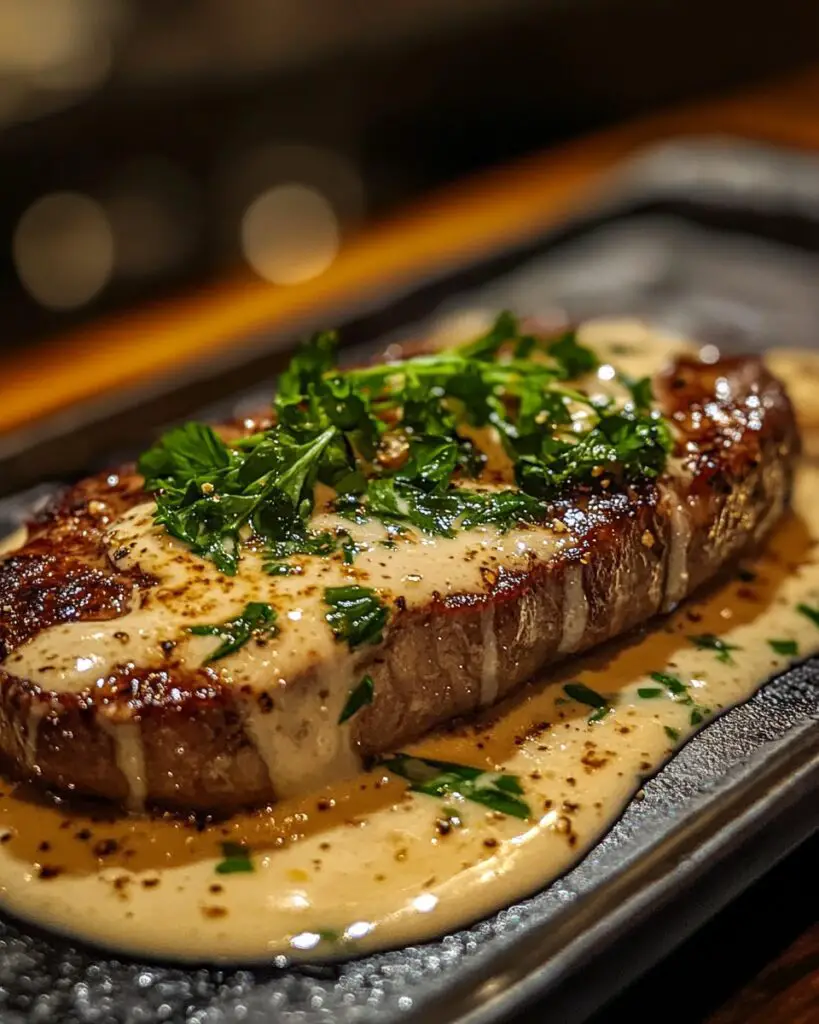 Steak Juteux avec Sauce Crémeuse à l'Ail