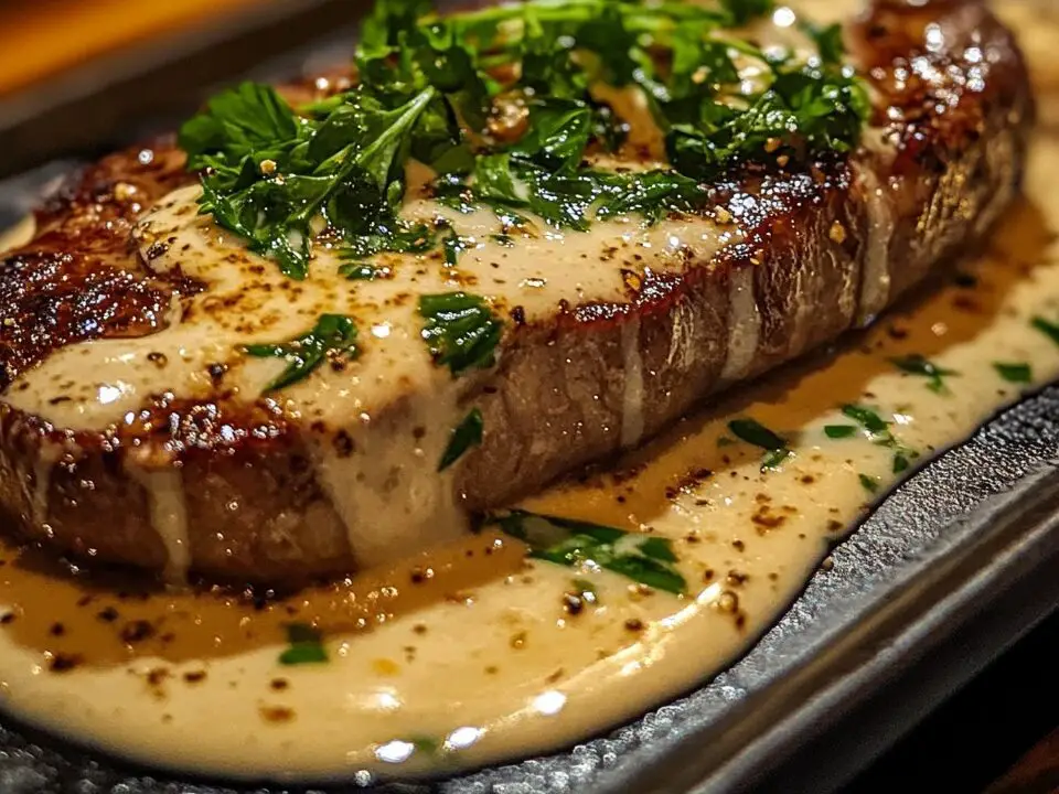 Steak Juteux avec Sauce Crémeuse à l'Ail