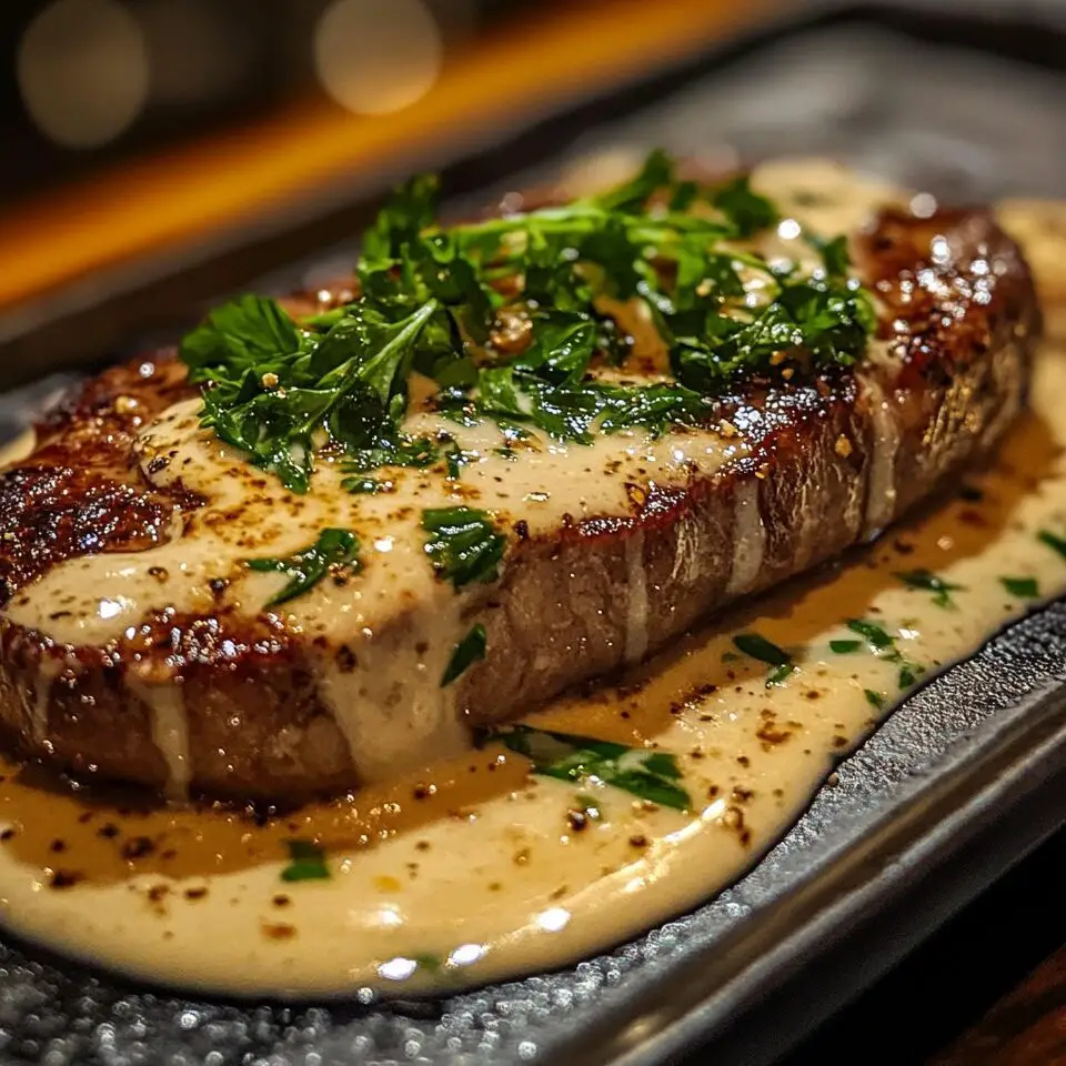 Steak Juteux avec Sauce Crémeuse à l'Ail