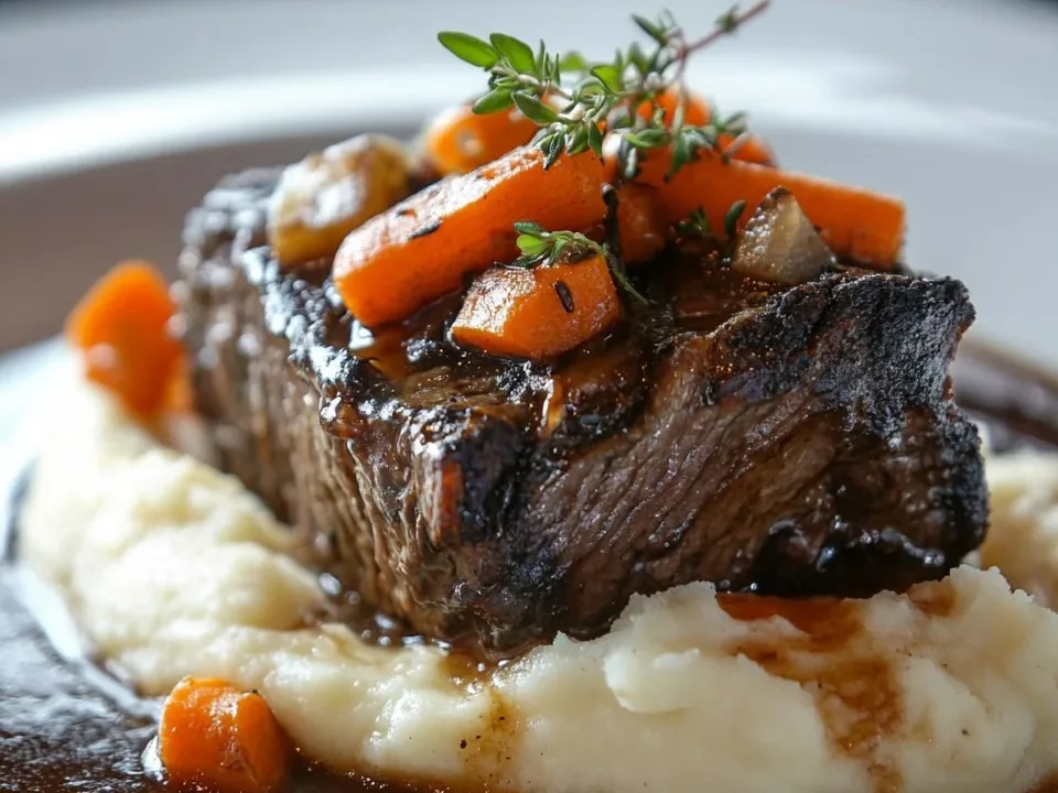 Rôti de Boeuf Braisé avec Purée de Pommes de Terre