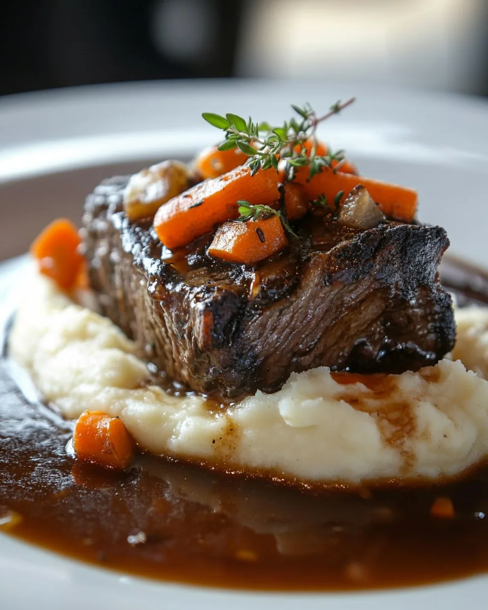 Rôti de Boeuf Braisé avec Purée de Pommes de Terre