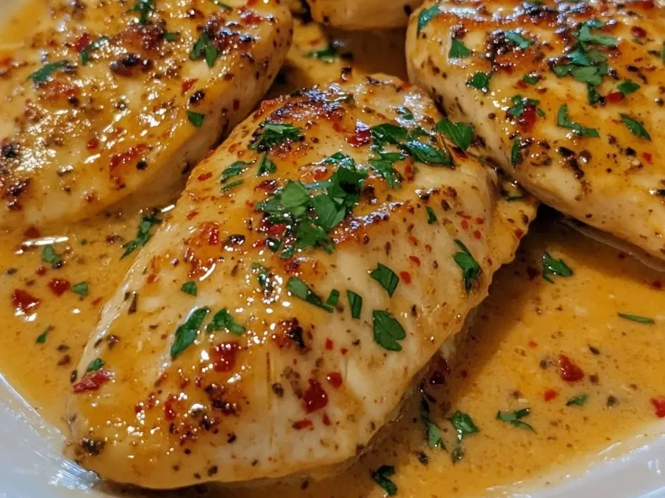 Filet de Poulet dans une Sauce Ail Parmesan Épicée