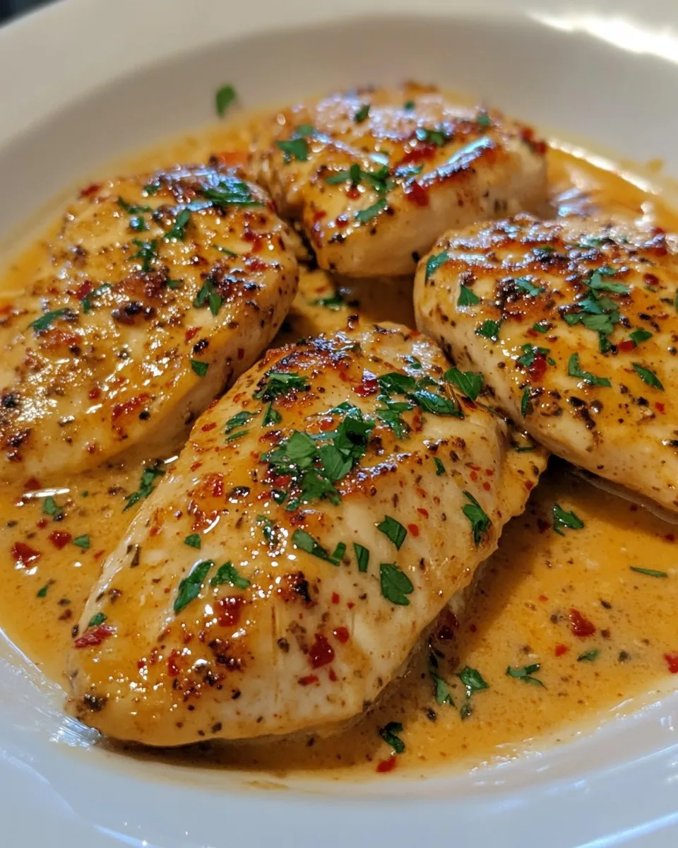 Filet de Poulet dans une Sauce Ail Parmesan Épicée