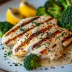Poulet Grillé et Brocoli avec Sauce Crémeuse