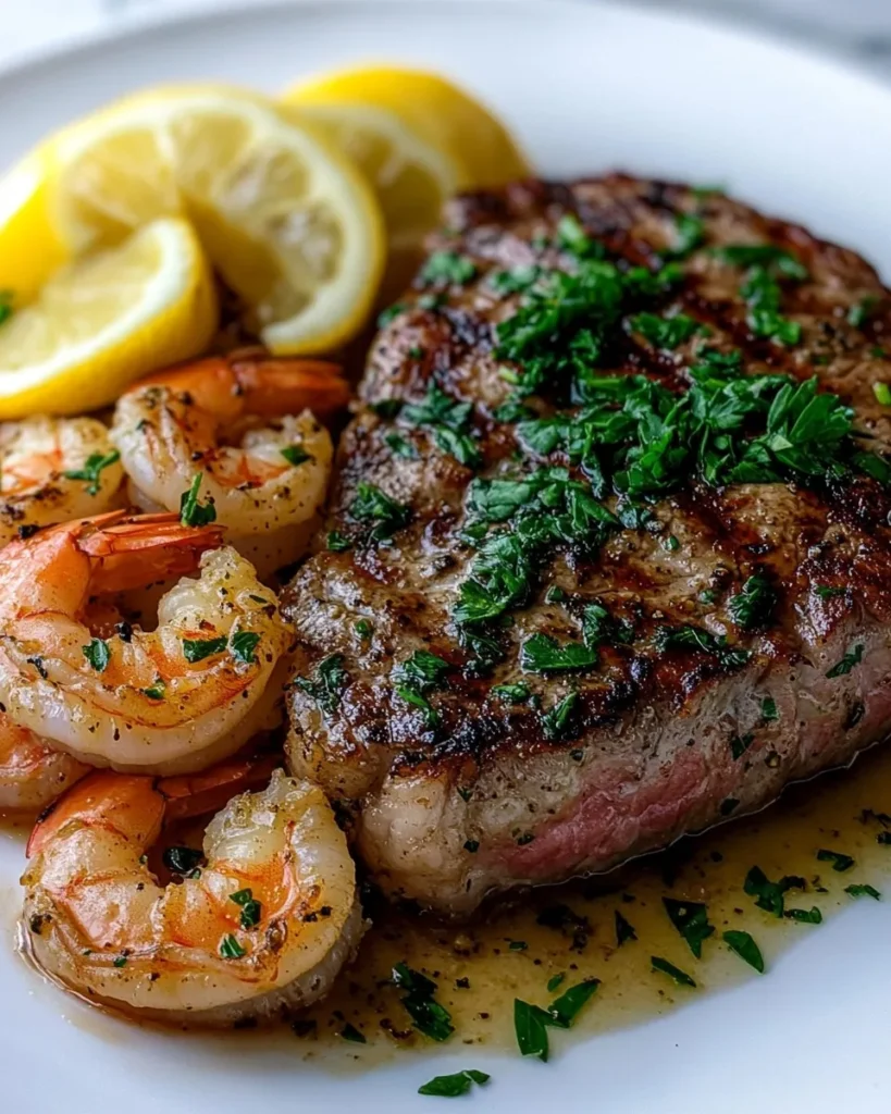 Surf and Turf de Lujo (Carne y Camarones)