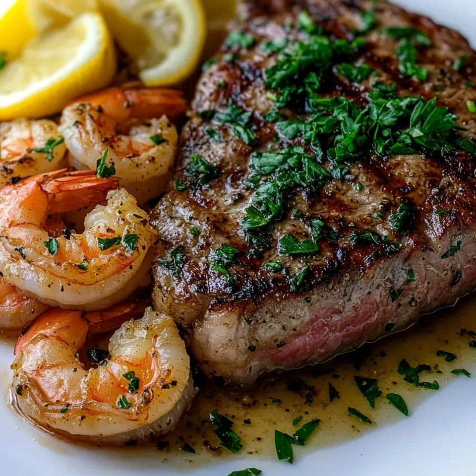 Surf and Turf de Lujo (Carne y Camarones)