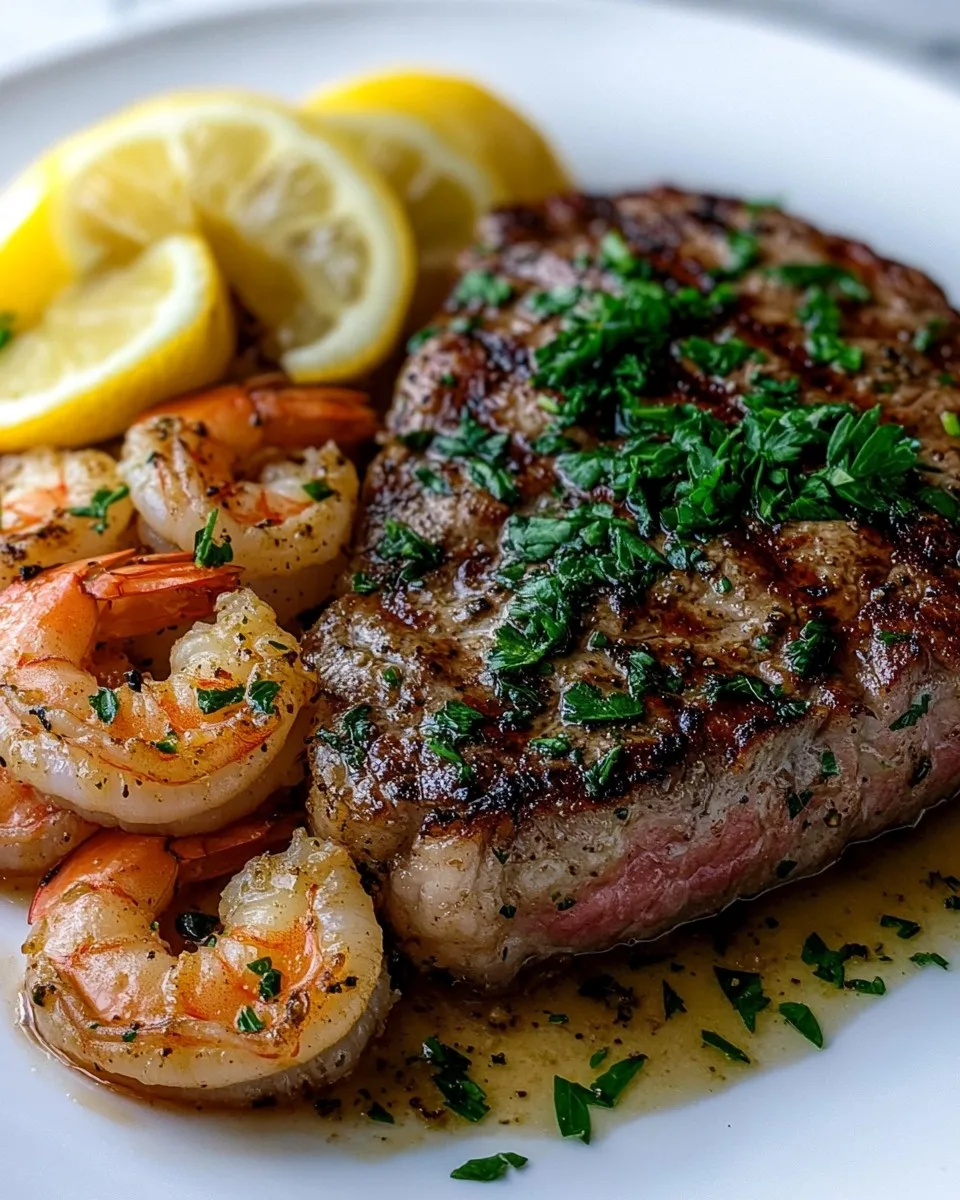 Surf and Turf de Lujo (Carne y Camarones)