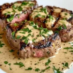Steak avec Sauce Crème à l'Ail