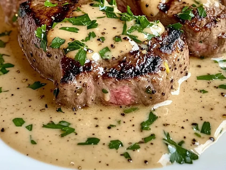 Steak avec Sauce Crème à l'Ail