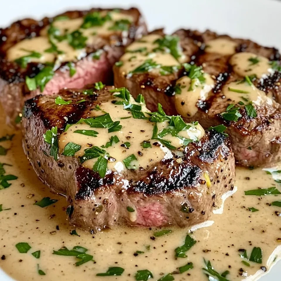 Steak avec Sauce Crème à l'Ail