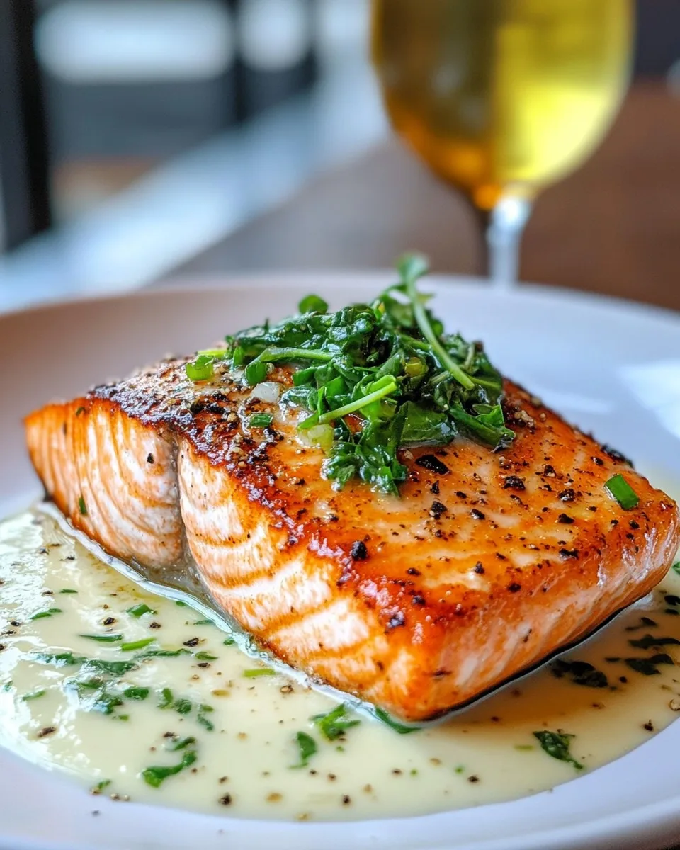 Salmón à la plancha avec sauce florentine crémeuse