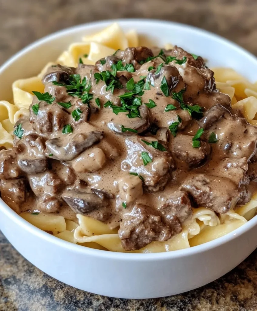 Bœuf Stroganoff à la Mijoteuse