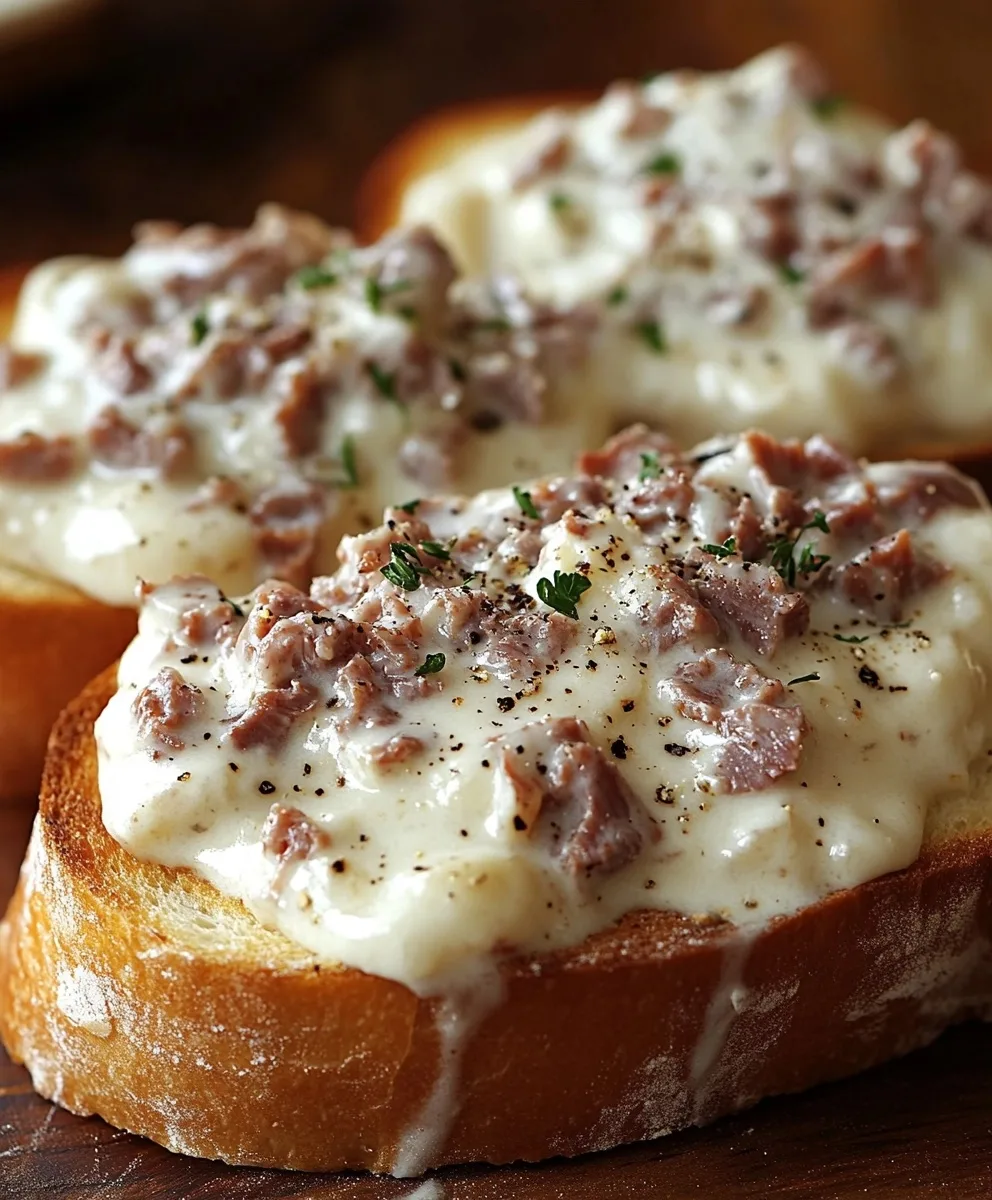 Bœuf Séché Crémé sur Toast