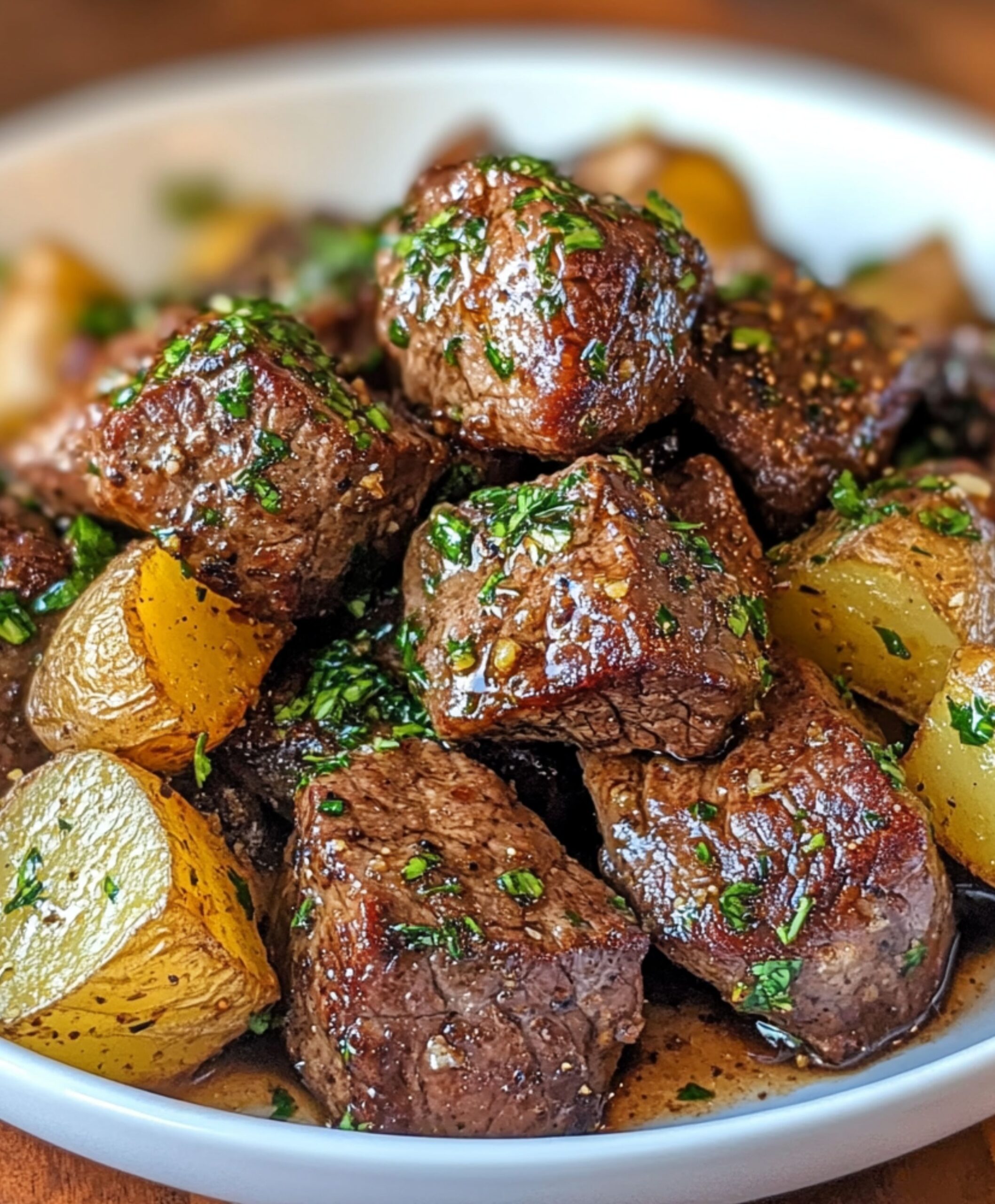 Air Fryer Garlic Butter Steak Bites and Potatoes : un délice rapide !