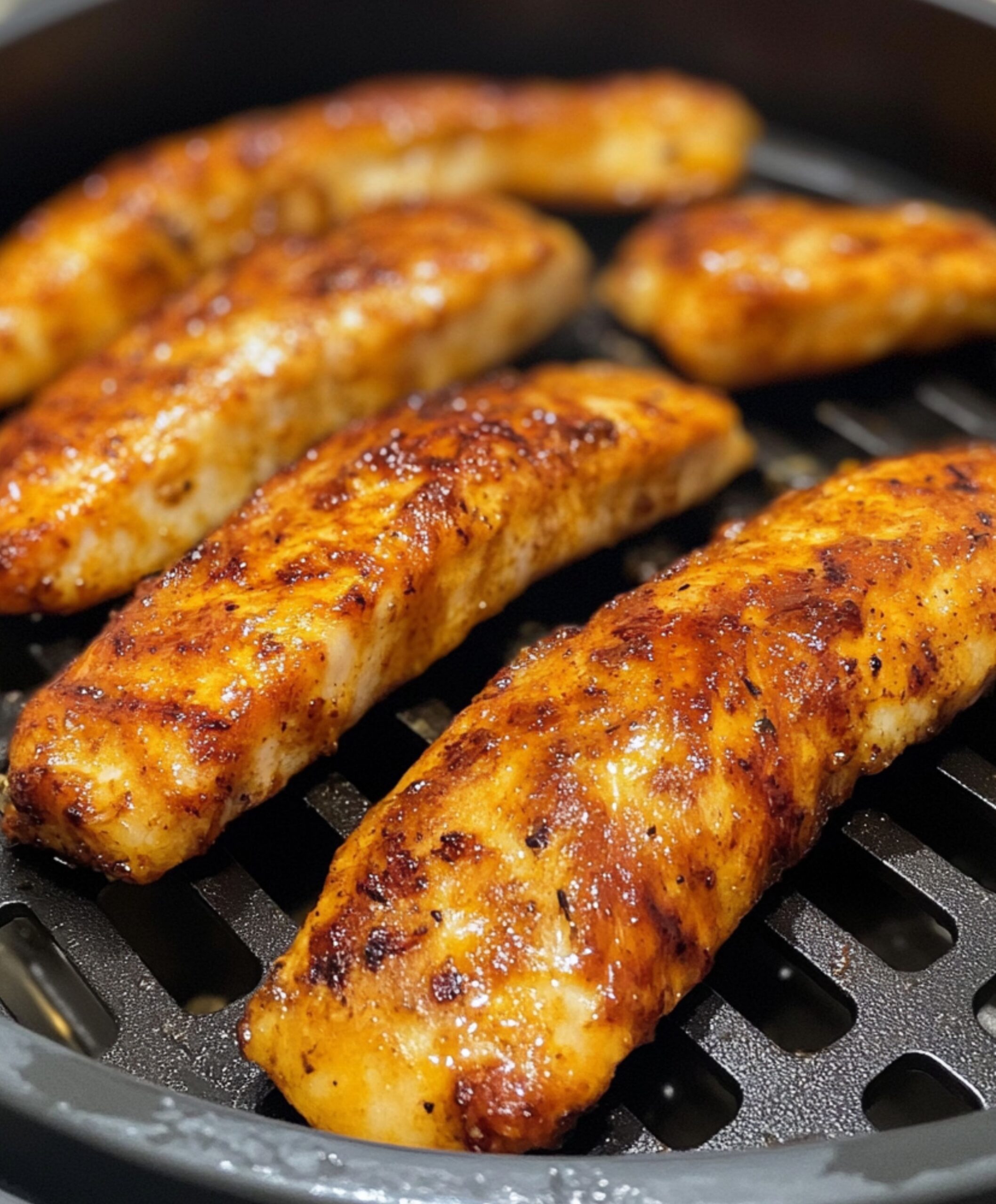 Lanières de Poulet à la Friteuse à Air, un délice rapide.