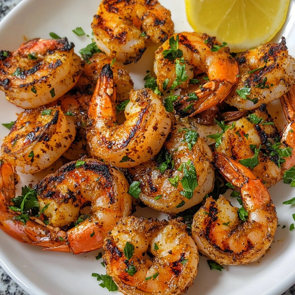 Crevettes grillées espagnoles à la friteuse à air délicieuses.