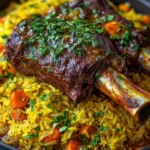 Épaule d'Agneau Braisée avec Riz au Safran
