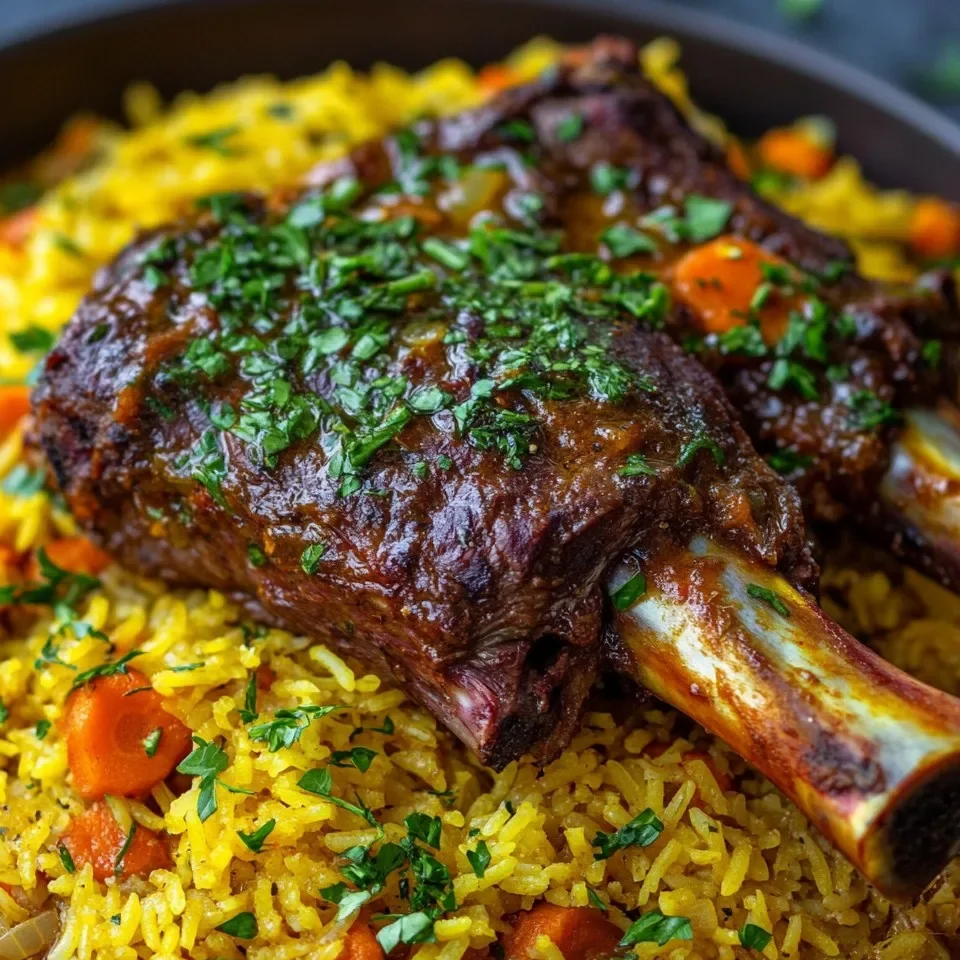 Épaule d'Agneau Braisée avec Riz au Safran